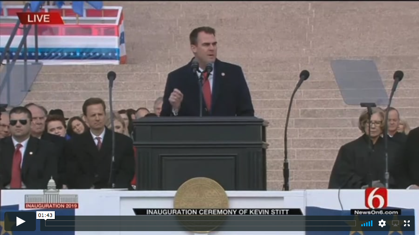 KOTV coverage of Governor Stitt at his inauguration