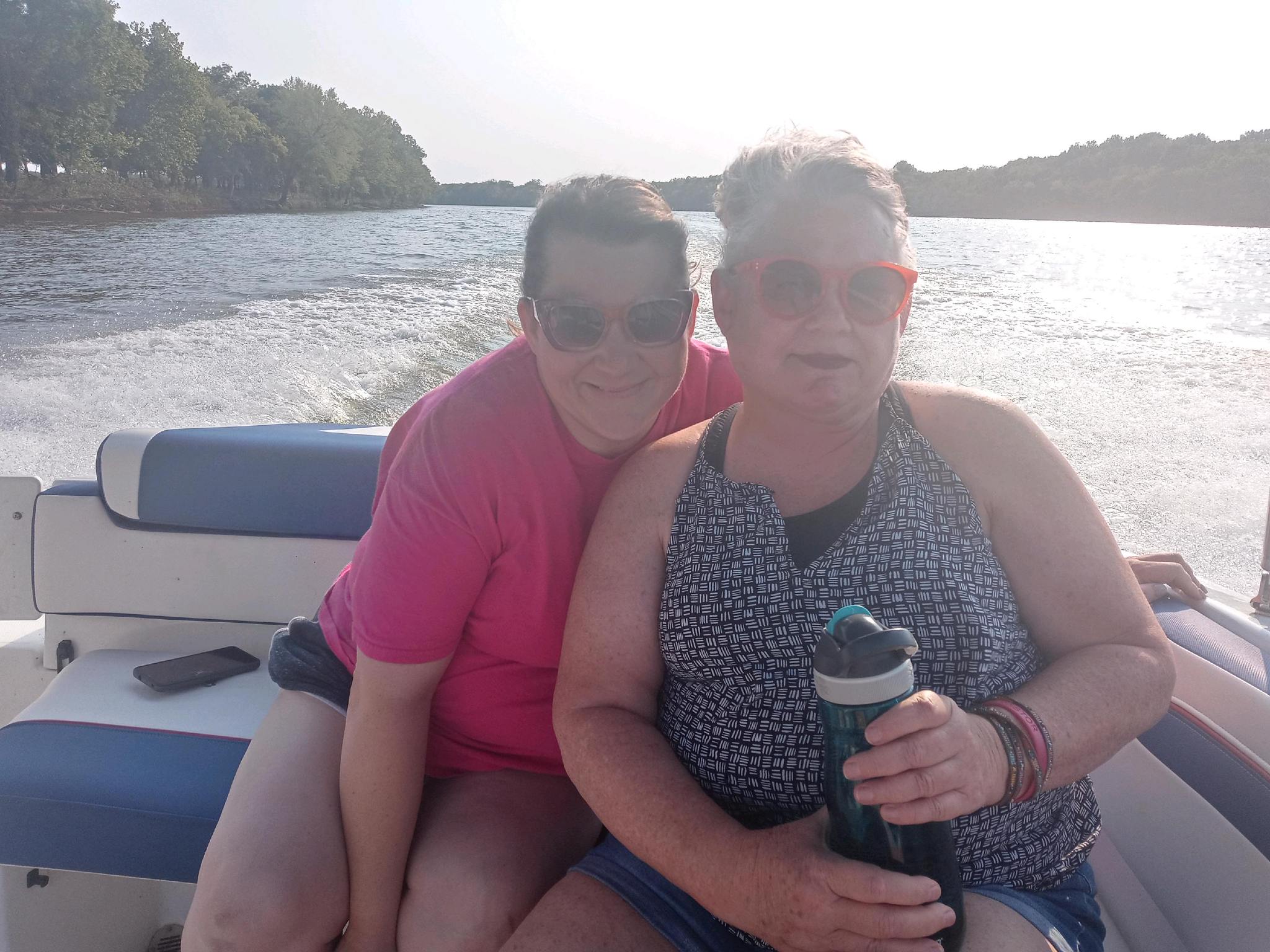 Two ladies on a boat this summer