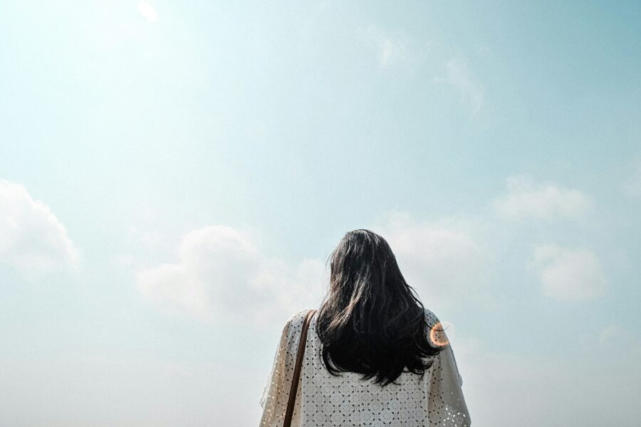 back of woman's head